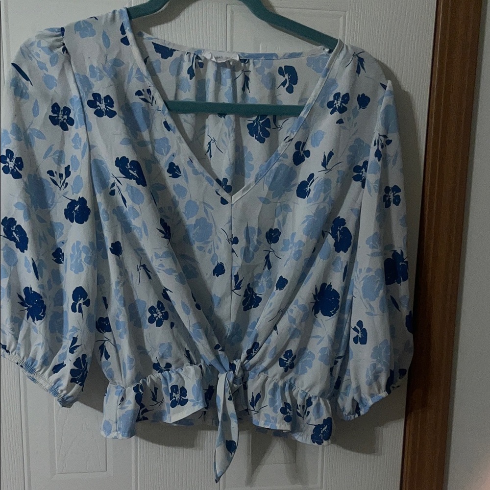 Sienna Sky Blue Floral Blouse
